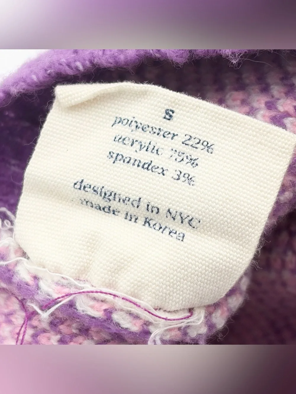 Little Beast Mom’s Favorite Dog Sweater Purple & Pink with White Daisies Size S